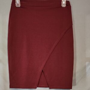 NWT Fitted Burgundy Skirt W/ Slit